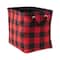 DII® Large Rectangle Red/Black Buffalo Check Polyester Bin